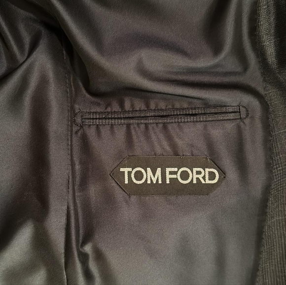 Tom Ford Wool Checkered Navy Size 38 Jacket - Picture 2 of 5
